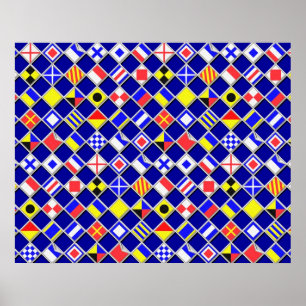 Gecontroleerd Nautical Signal Flagor Decor Poster