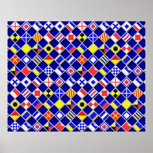 Gecontroleerd Nautical Signal Flagor Decor Poster (Voorkant)