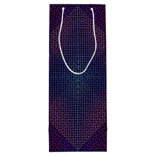 Gecontroleerd Net patroon 01 Black BG Wijn Cadeautas (Achterkant)