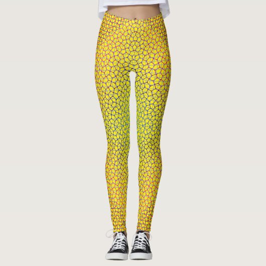 Gecontroleerd Net patroon 01 BYellow BG Leggings (Voorkant)