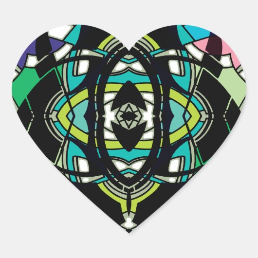 Gecontroleerd ontwerp hart sticker (Voorkant)