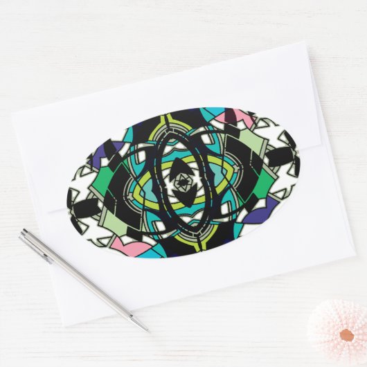 Gecontroleerd ontwerp ovale sticker (Envelop)