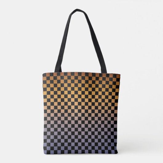 Gecontroleerd Oranje en Paars zonnemonogram Tote Bag (Achterkant)