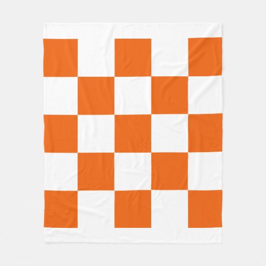 Gecontroleerd Oranje en wit Fleece Deken (Voorkant)