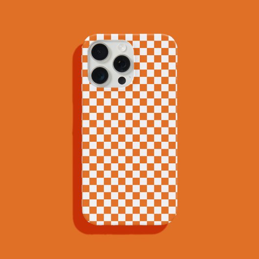 Gecontroleerd Oranje en wit iPhone Hoesje