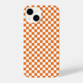 Gecontroleerd Oranje en wit iPhone Hoesje (Achterkant)