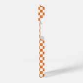 Gecontroleerd Oranje en wit iPhone Hoesje (Linkerkant)