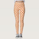 Gecontroleerd Oranje en wit Leggings<br><div class="desc">Oranje en Witte Gecontroleerde Leggings</div>