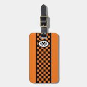 Gecontroleerd Oranje Monogram Bagagelabel (Voorkant verticaal)
