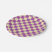 Gecontroleerd Paars en beige Papieren Bordje (Gekanteld)