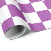 Gecontroleerd Paars en wit Cadeaupapier (Rol Hoek)