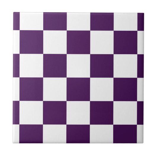 Gecontroleerd Paars en wit Tegeltje (Voorkant)
