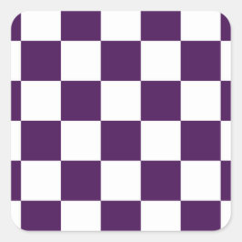 Gecontroleerd Paars en wit Vierkante Sticker