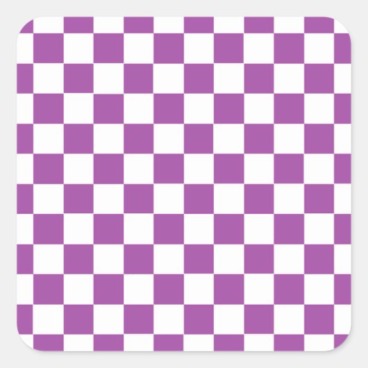 Gecontroleerd Paars en wit Vierkante Sticker (Voorkant)