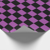 Gecontroleerd Paars en zwart Cadeaupapier (Hoek)