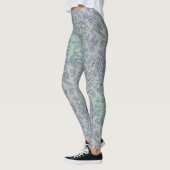 Gecontroleerd patroon kleine groene stroming Offwh Leggings (Links)