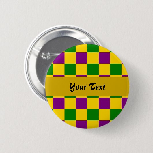 Gecontroleerd patroon Mardi gras Ronde Button 5,7 Cm (Voorkant /achterkant)