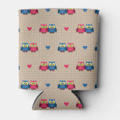 Gecontroleerd patroon met liefdesuilen blikjeskoeler (Voorkant)