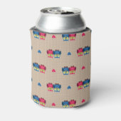 Gecontroleerd patroon met liefdesuilen blikjeskoeler (Blikje Achterkant)