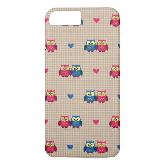 Gecontroleerd patroon met liefdesuilen Case-Mate iPhone case (Achterkant)