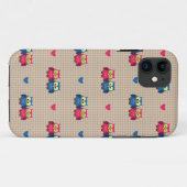 Gecontroleerd patroon met liefdesuilen Case-Mate iPhone case (Achterkant (horizontaal))