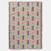 Gecontroleerd patroon met liefdesuilen deken (Voorkant Verticaal)