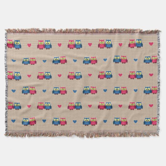 Gecontroleerd patroon met liefdesuilen deken (Voorkant)