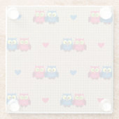 Gecontroleerd patroon met liefdesuilen glazen onderzetter (Achterkant)