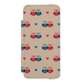 Gecontroleerd patroon met liefdesuilen incipio iPhone portemonnee hoesje (Voorkant Agenda)