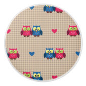 Gecontroleerd patroon met liefdesuilen keramische knop (Voorkant)