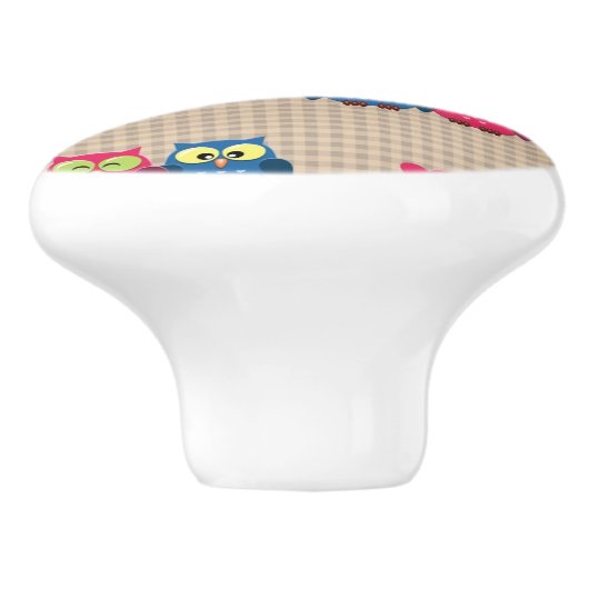 Gecontroleerd patroon met liefdesuilen keramische knop (Zijkant)