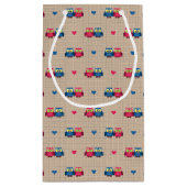 Gecontroleerd patroon met liefdesuilen klein cadeauzakje (Achterkant)