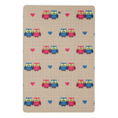 Gecontroleerd patroon met liefdesuilen mini klembord (Achterkant)