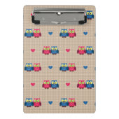 Gecontroleerd patroon met liefdesuilen mini klembord (Voorkant)