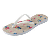 Gecontroleerd patroon met liefdesuilen teenslippers (Schuin)