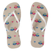 Gecontroleerd patroon met liefdesuilen teenslippers (Voetbed)