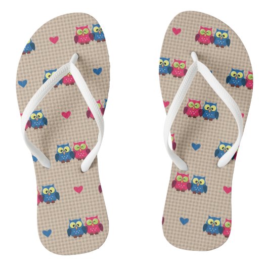 Gecontroleerd patroon met liefdesuilen teenslippers (Voetbed)