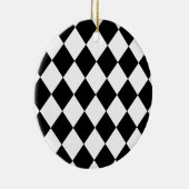 Gecontroleerd patroon voor zwart-wit diamant keramisch ornament (Rechts)