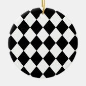 Gecontroleerd patroon voor zwart-wit diamant keramisch ornament (Voorkant)