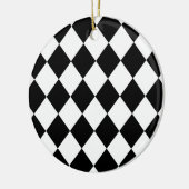 Gecontroleerd patroon voor zwart-wit diamant keramisch ornament (Links)