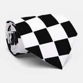 Gecontroleerd Patroon zwart-wit Stropdas (Opgerold)