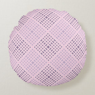 Gecontroleerd Pattern.08W Roze BG Rond Kussen