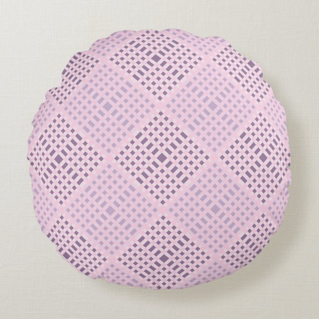 Gecontroleerd Pattern.08W Roze BG Rond Kussen (Voorkant)