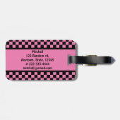 Gecontroleerd roleerd roze monogram Bagagelabel (Achterkant horizontaal)