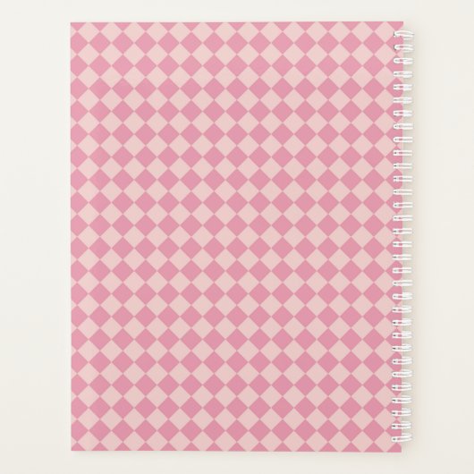 Gecontroleerd roleerd roze patroon met naam planner (Achterkant)