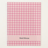 Gecontroleerd roleerd roze patroon met naam planner (Voorkant)