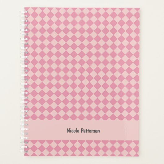 Gecontroleerd roleerd roze patroon met naam planner (Voorkant)
