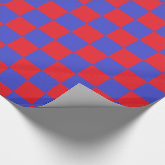 Gecontroleerd rood en blauw cadeaupapier (Hoek)