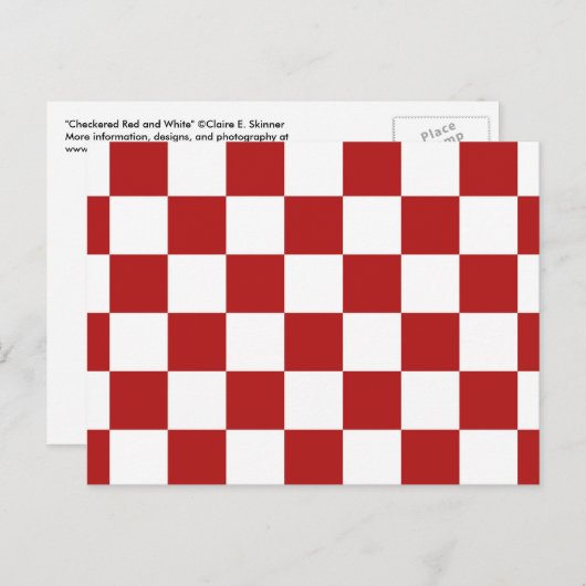 Gecontroleerd rood en wit briefkaart (Voorkant / Achterkant)