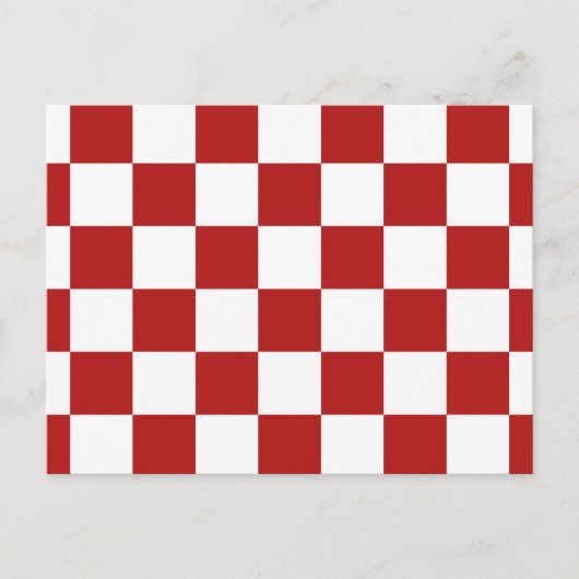 Gecontroleerd rood en wit briefkaart (Voorkant)